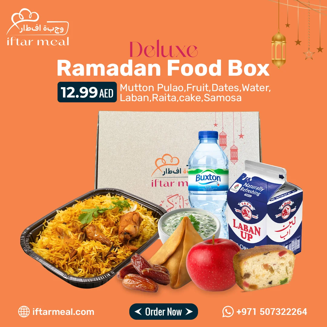 Luxurious deluxe food box for Ramadan meal distribution