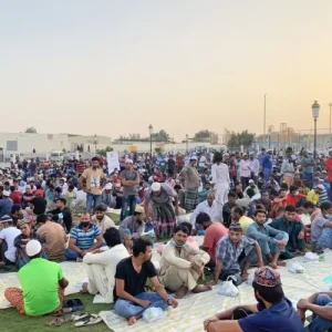 iftar meal boxes distribution in labor camp